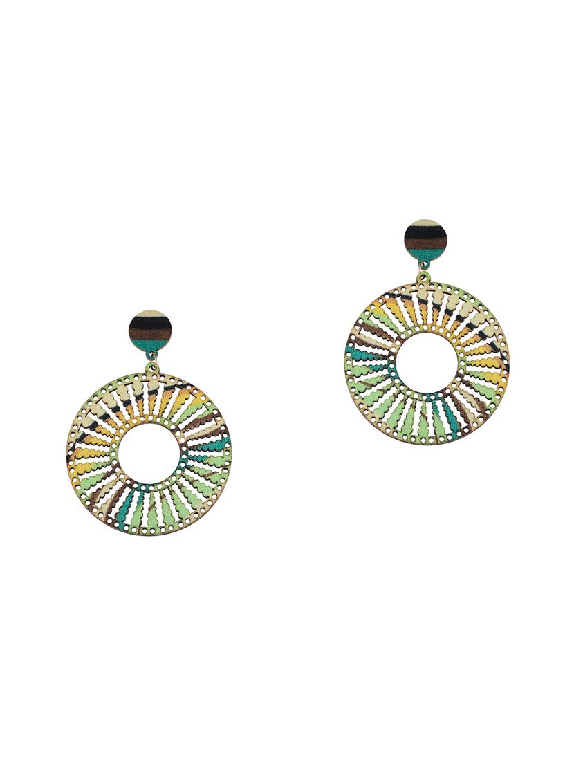 multi colored wood drop earring - 16800374 - Standard Image - 1