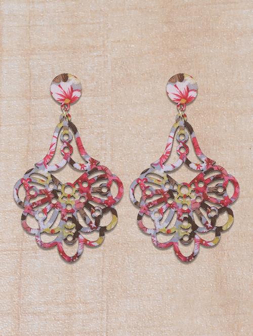 multi colored wood drop earring - 16800386 - Standard Image - 0