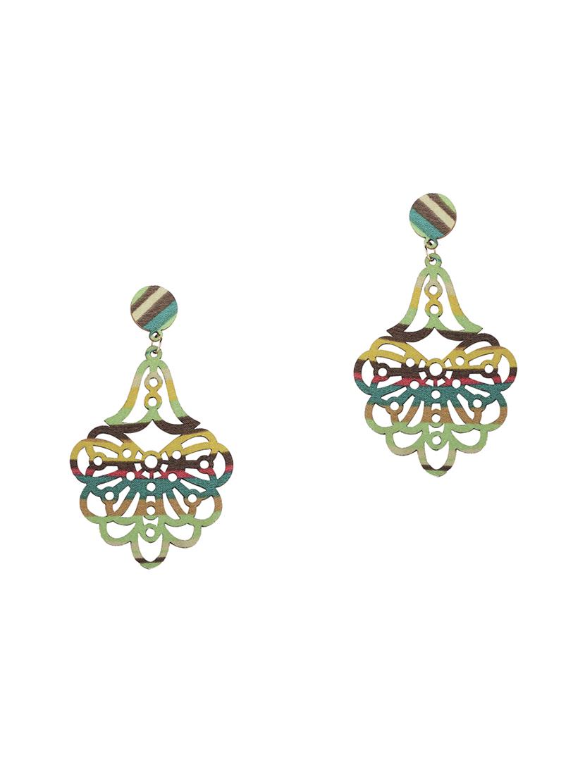 multi colored wood drop earring - 16800387 -  Standard Image - 1