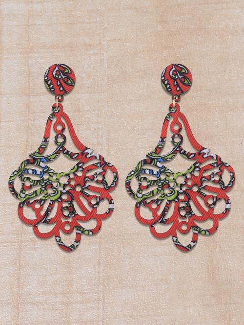 multi colored wood drop earring - 16800389 - Standard Image - 0