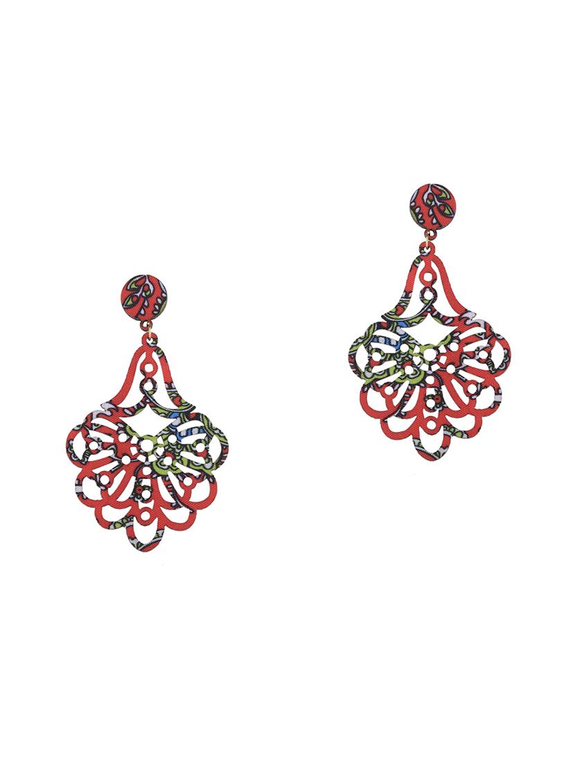 multi colored wood drop earring - 16800389 -  Standard Image - 1