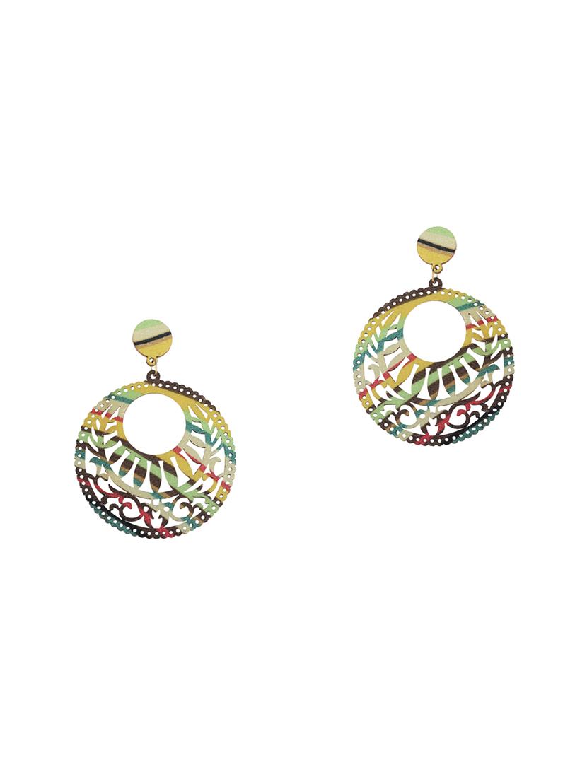 multi colored wood drop earring - 16800393 - Standard Image - 1