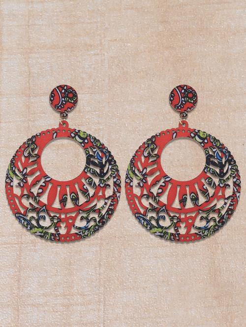 multi colored wood drop earring - 16800394 - Standard Image - 0