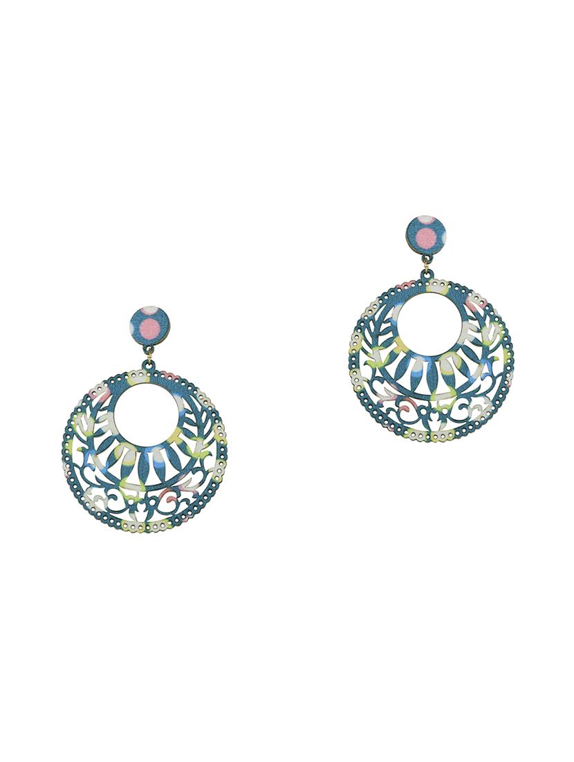 blue wood drop earring - 16800395 - Standard Image - 1