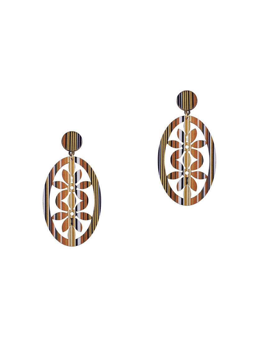 multi colored wood drop earring - 16800400 - Standard Image - 1