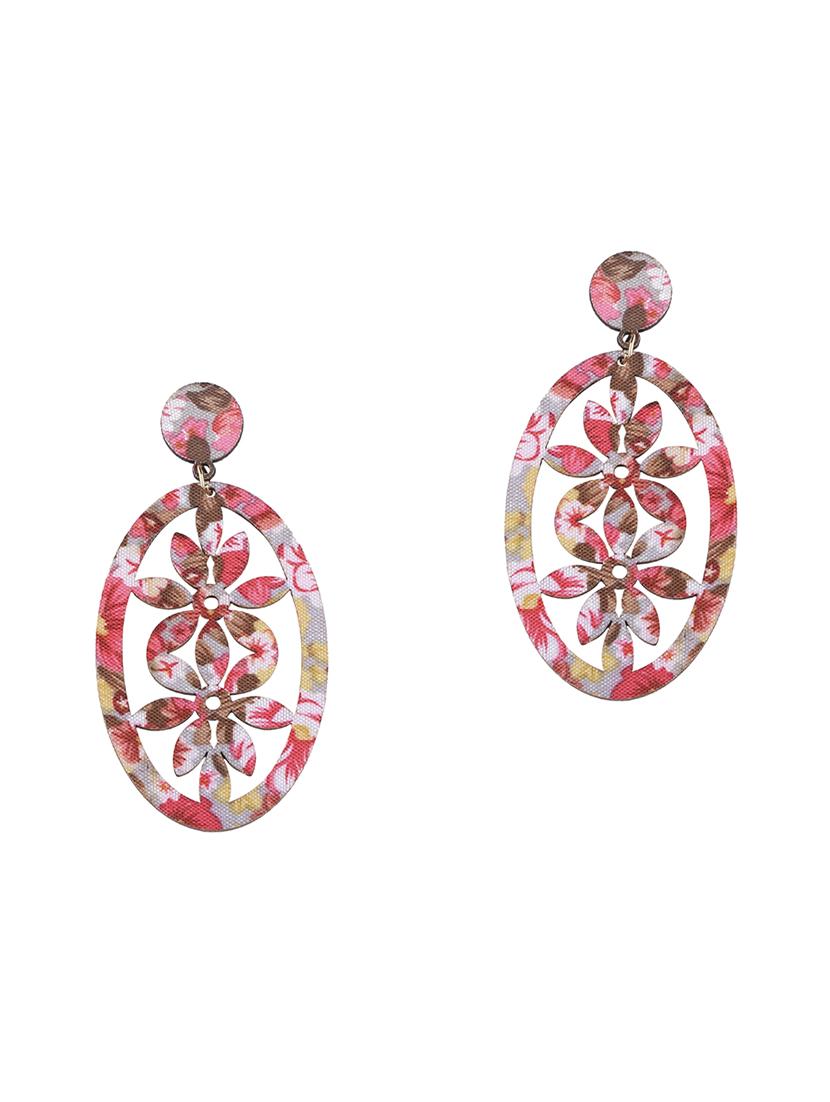 multi colored wood drop earring - 16800401 -  Standard Image - 1