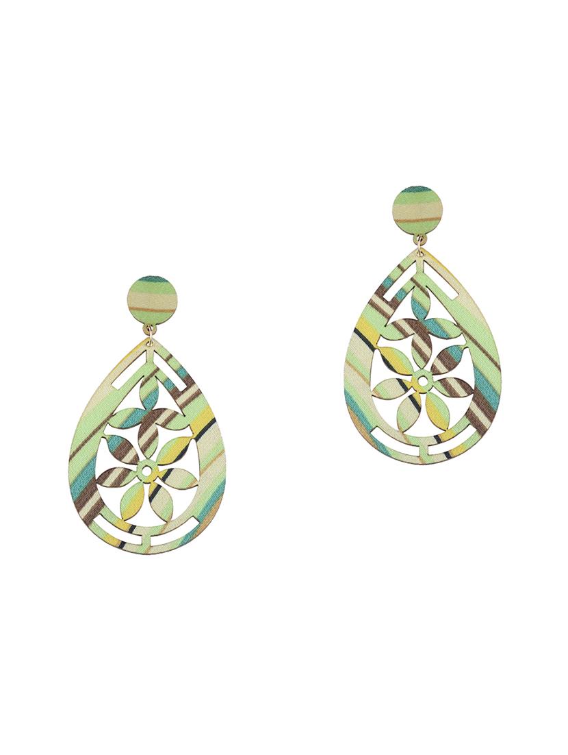 multi colored wood drop earring - 16800405 - Standard Image - 1