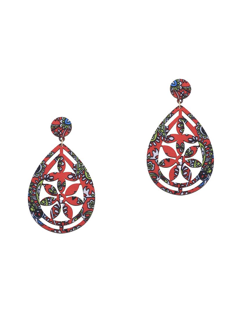 multi colored wood drop earring - 16800407 - Standard Image - 1
