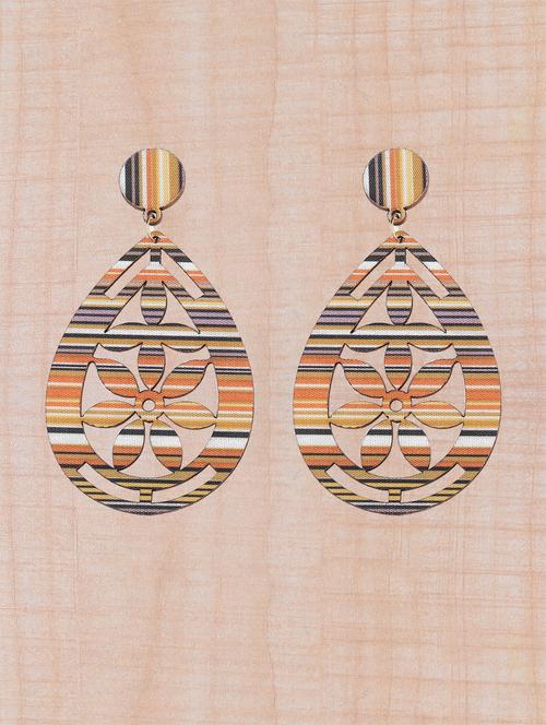 multi colored wood drop earring - 16800409 - Standard Image - 0