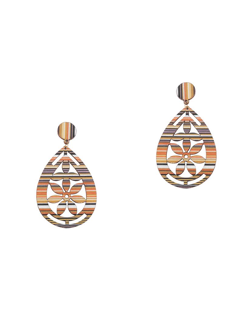 multi colored wood drop earring - 16800409 - Standard Image - 1