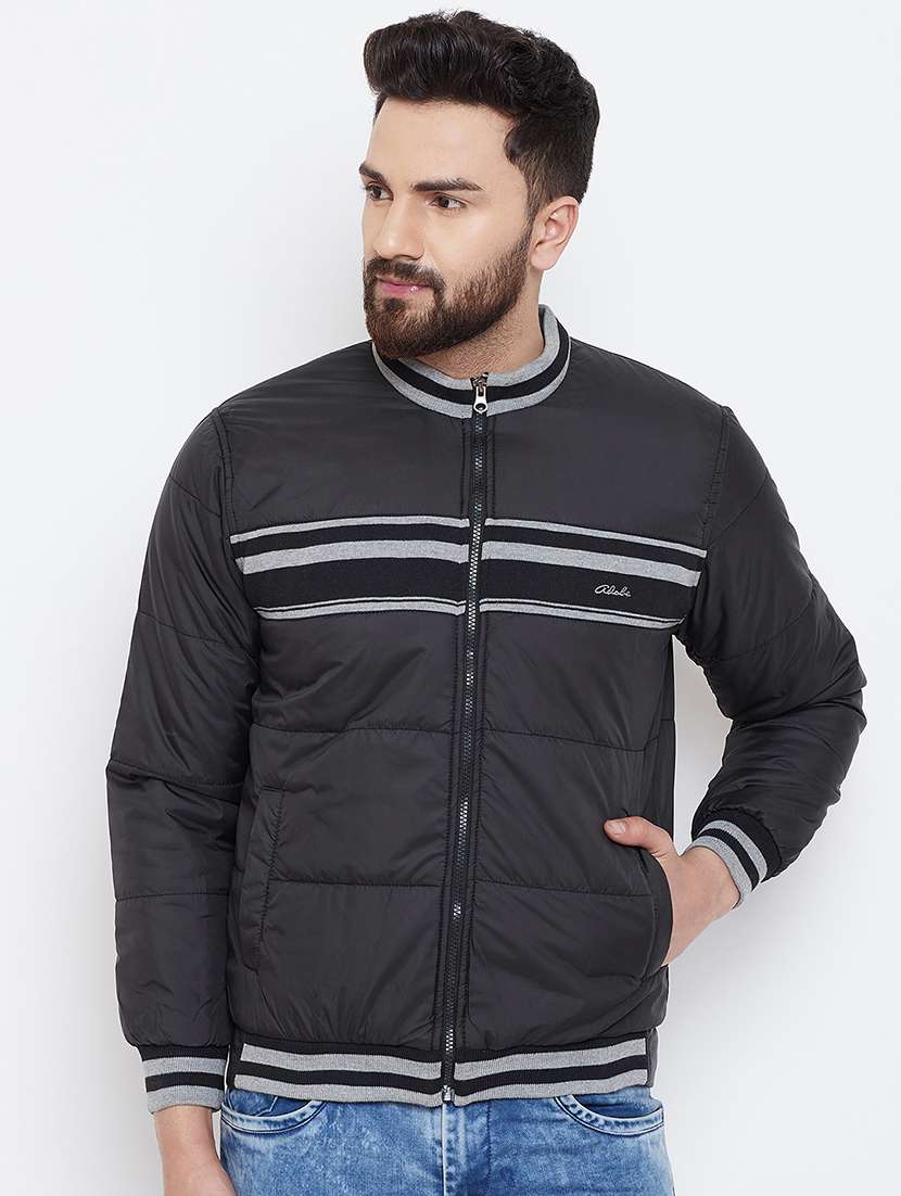black striped quilted jacket