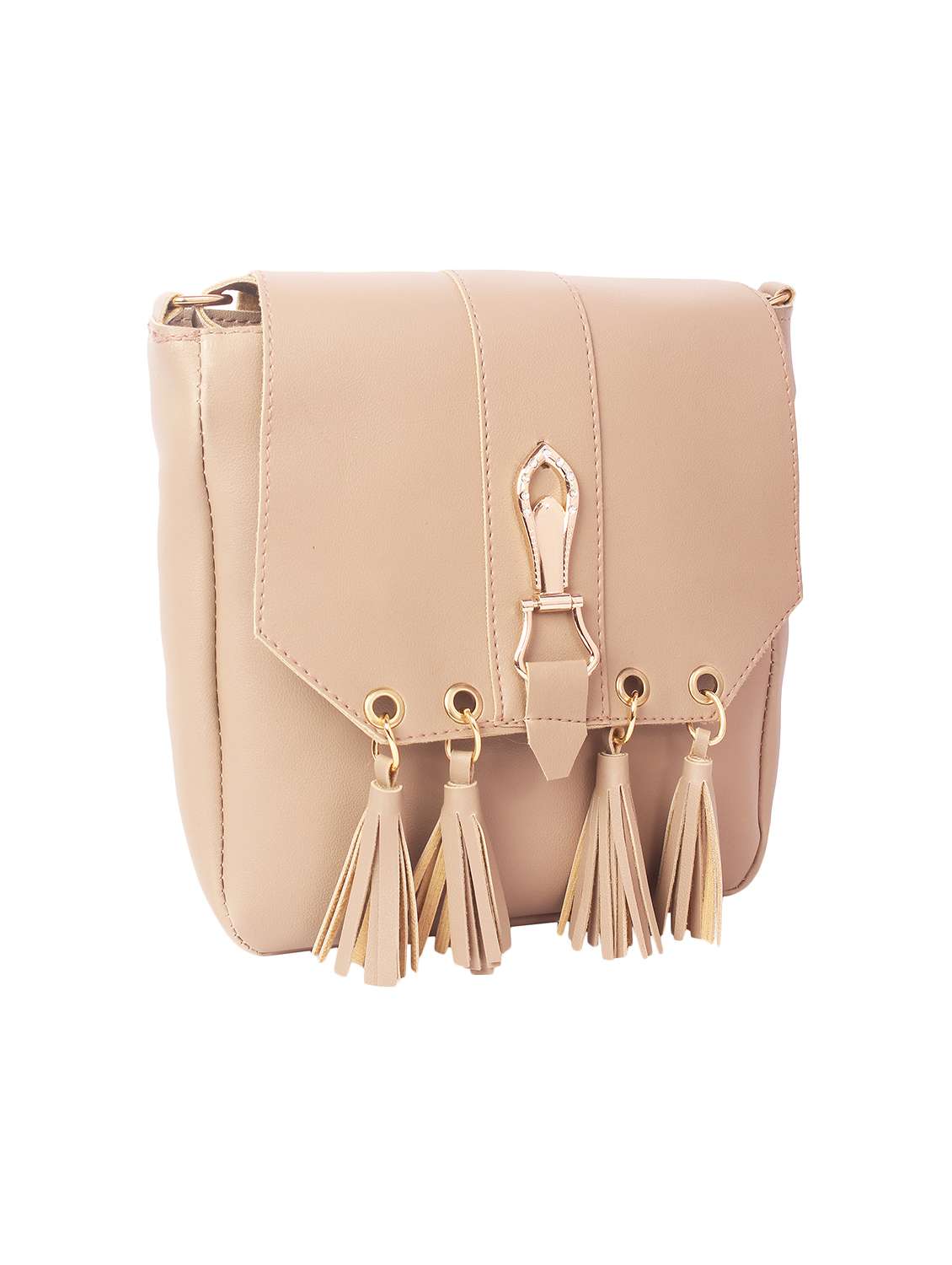 beige leatherette regular sling bag