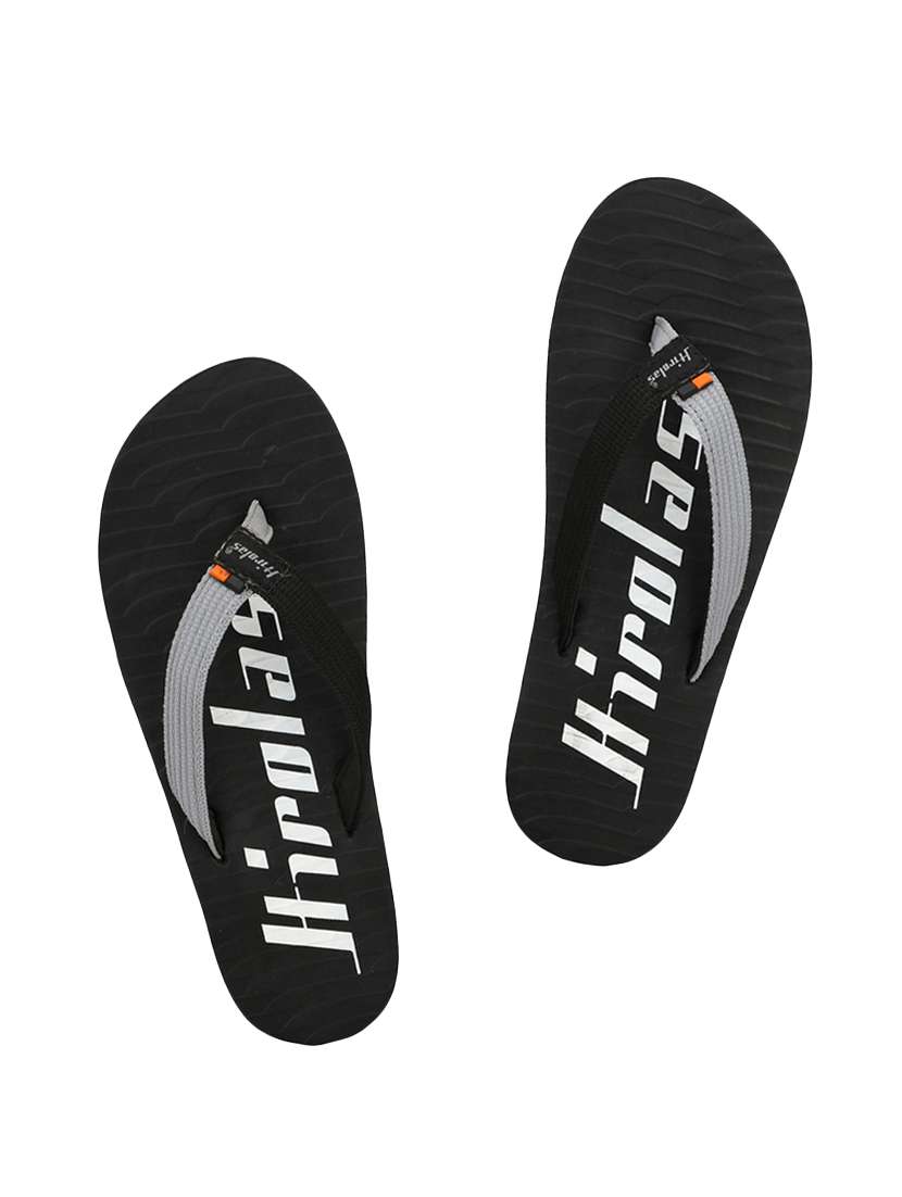 black fabric toe separator flip flops