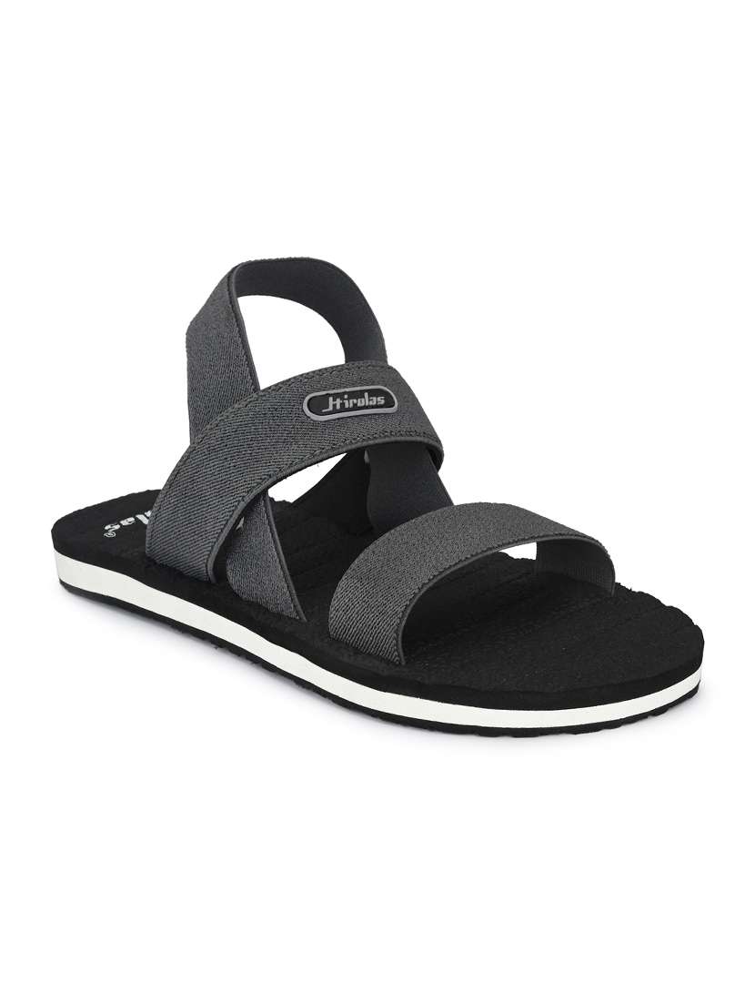 grey fabric back strap flip flops