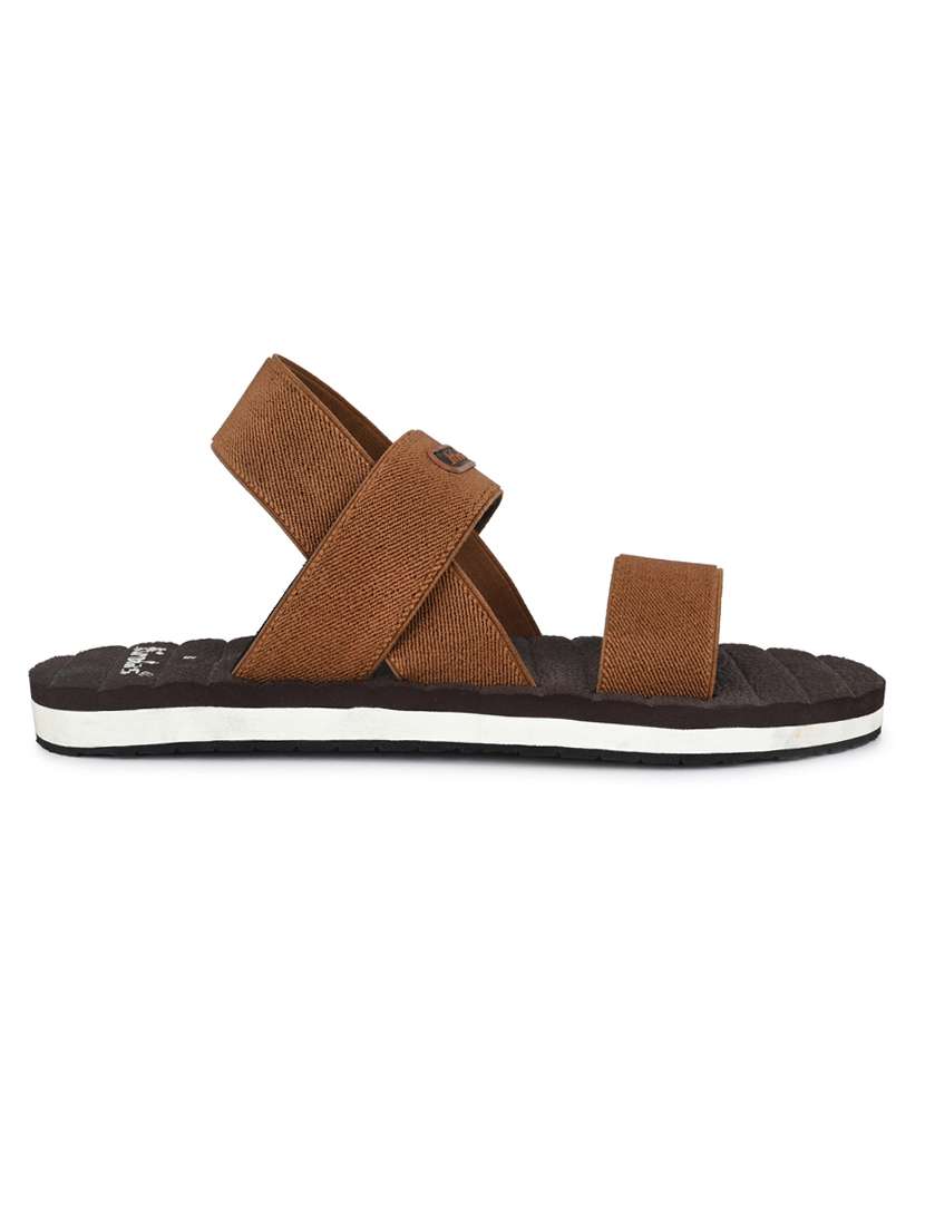 brown fabric back strap flip flops - 16801435 -  Standard Image - 1