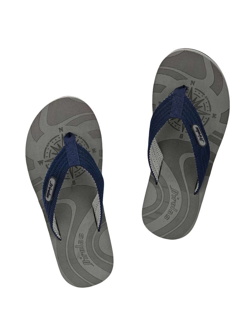 grey fabrcic toe separator flip flops
