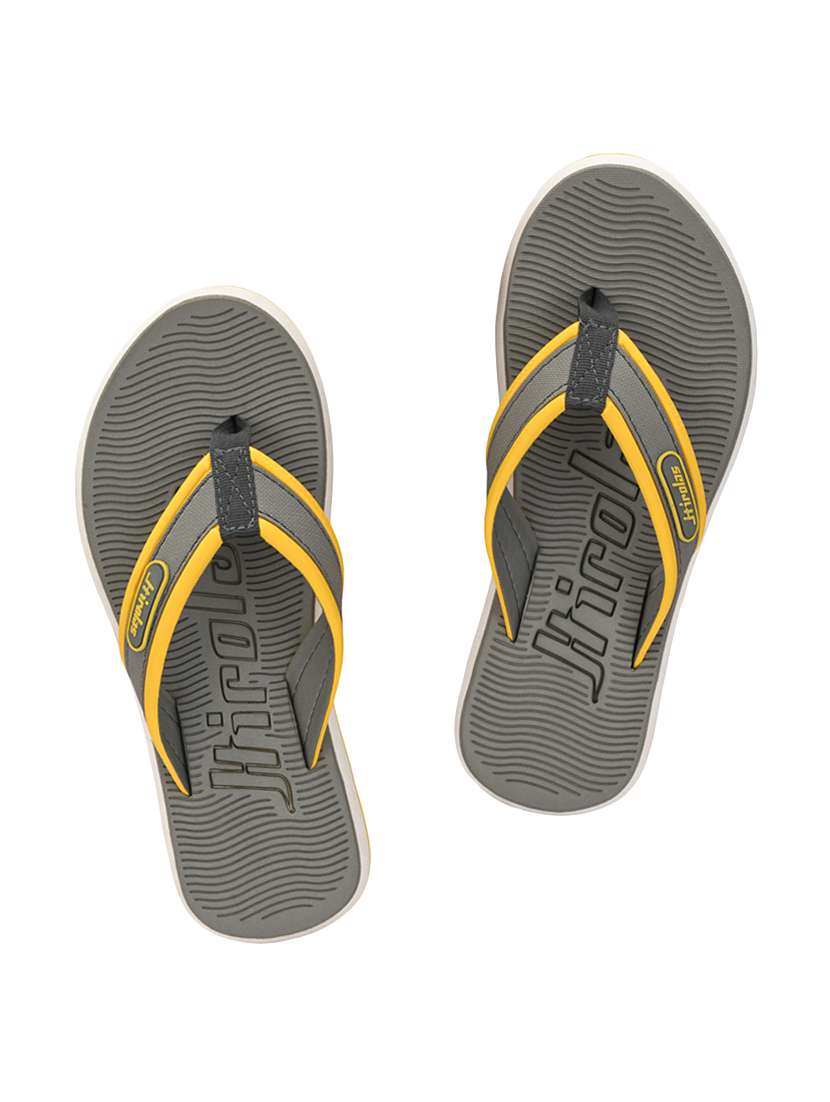 grey leatherette toe separator flip flops
