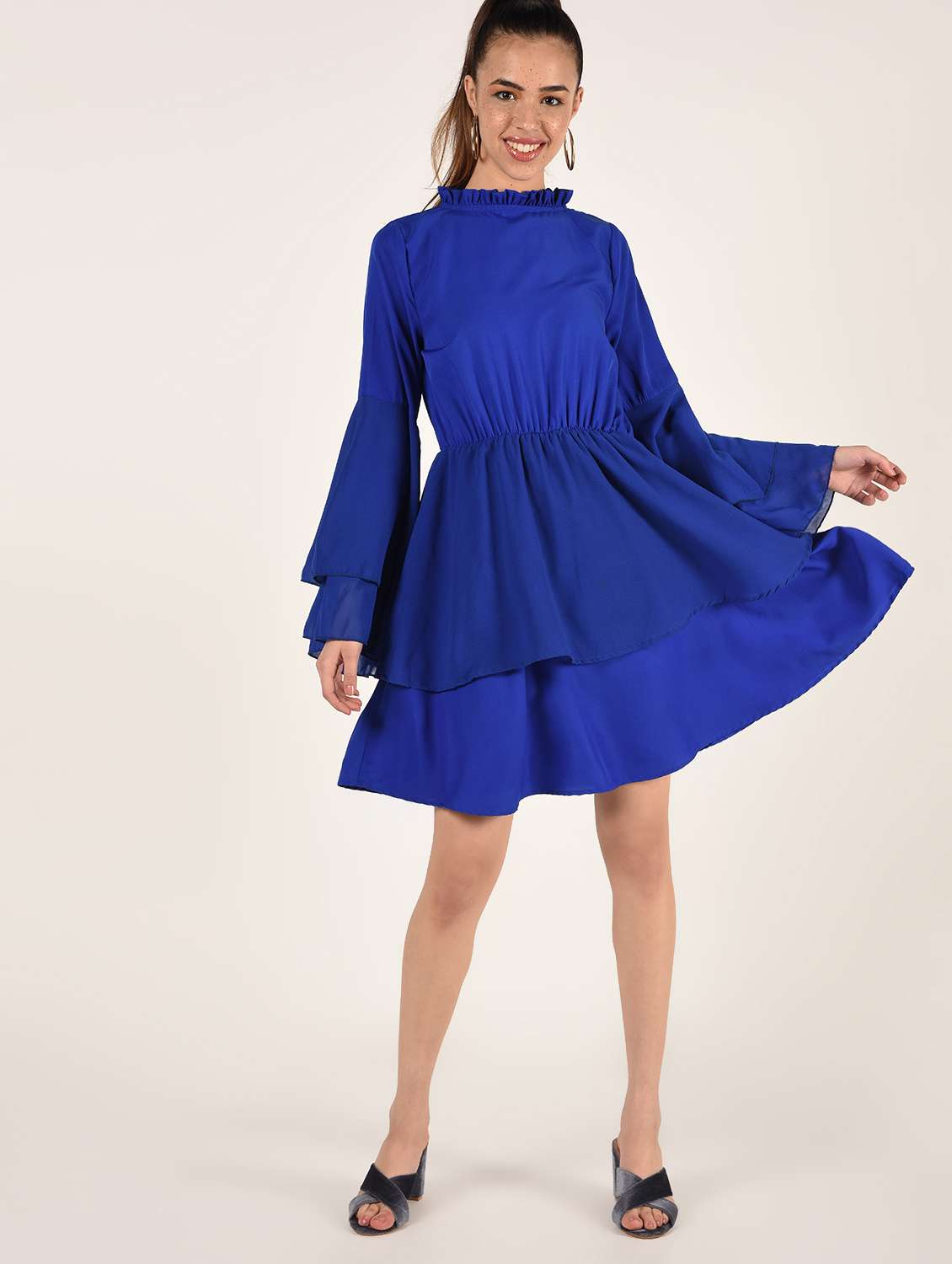bell sleeves flared dress  - 16802279 -  Standard Image - 1