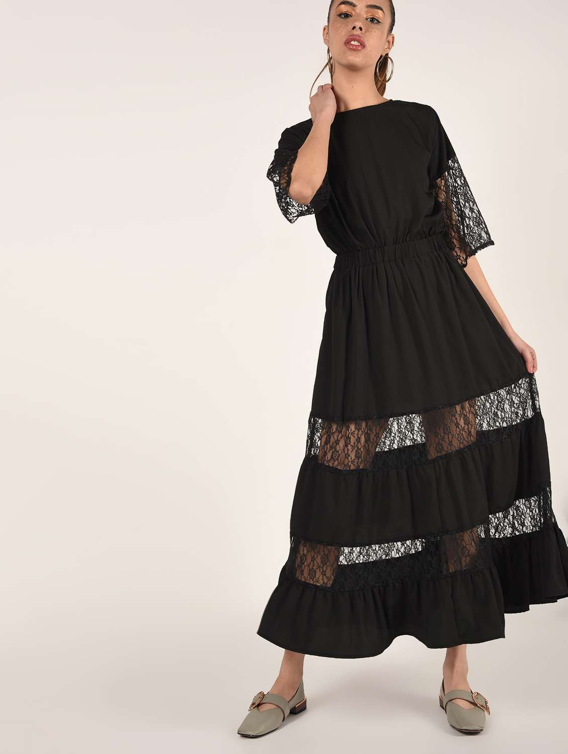 lace detail maxi dress 