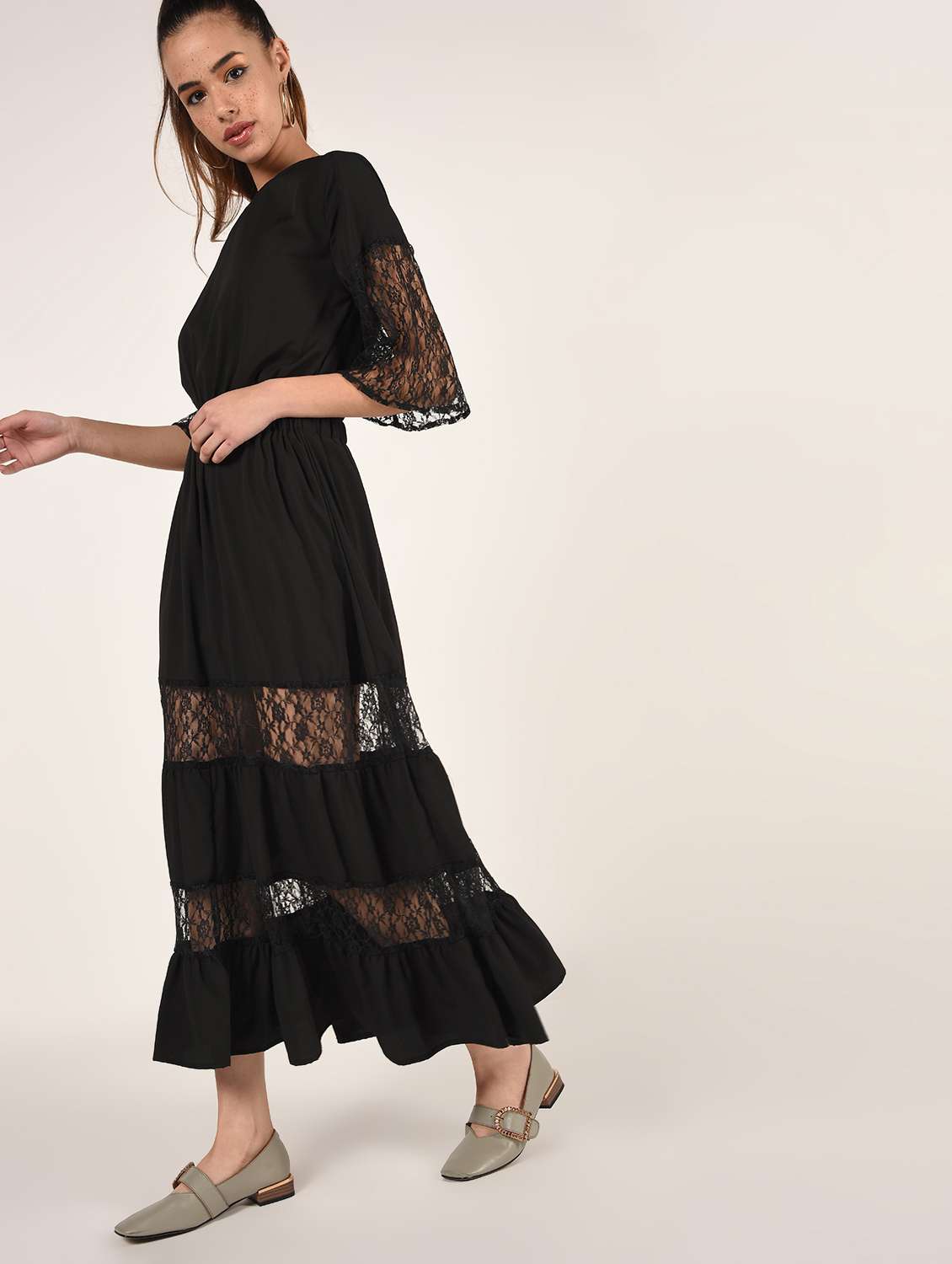 lace detail maxi dress  - 16802308 -  Standard Image - 1
