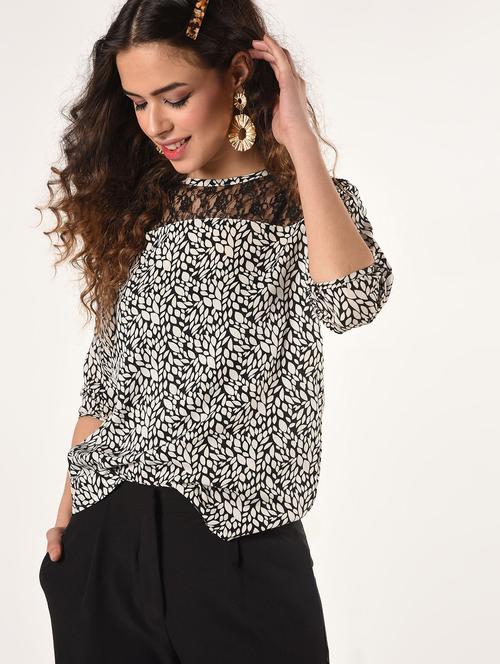 women's straight round neck top - 16802337 - Standard Image - 0