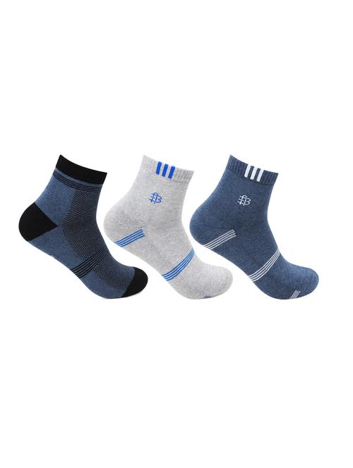 men pack of 3 striped ankle length socks - 16802639 - Standard Image - 0