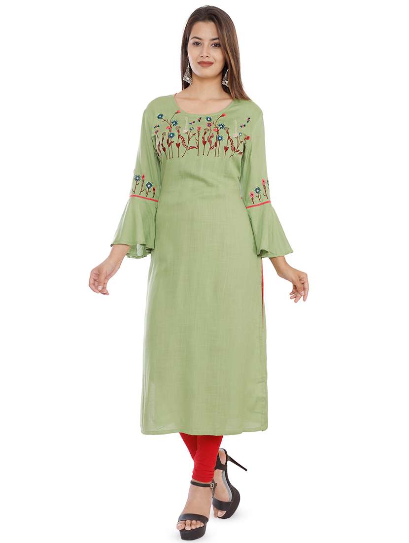 embroidered straight kurta