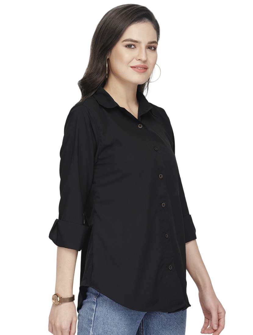 roll up sleeved solid shirt  - 16806366 -  Standard Image - 1