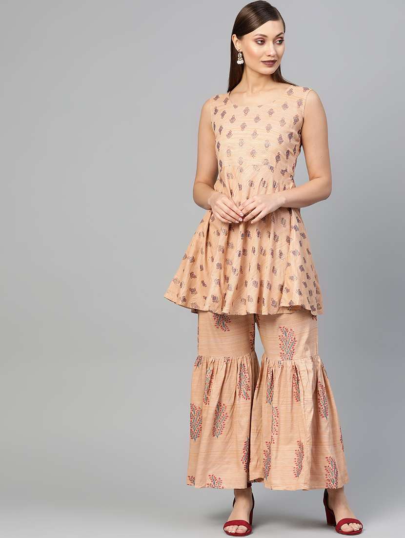 printed kurta sharara set