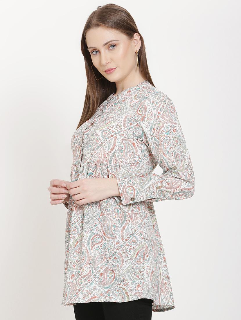 paisley printed a-line kurta - 16808419 - Standard Image - 1