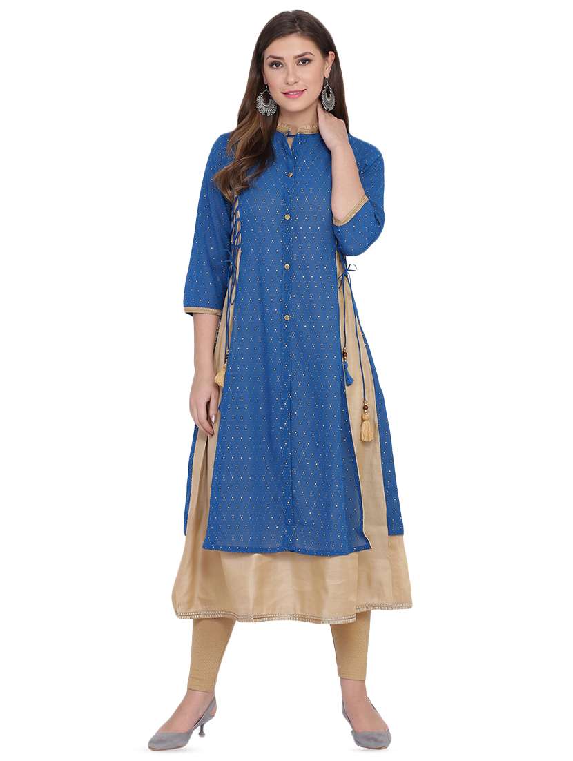 printed layered kurta