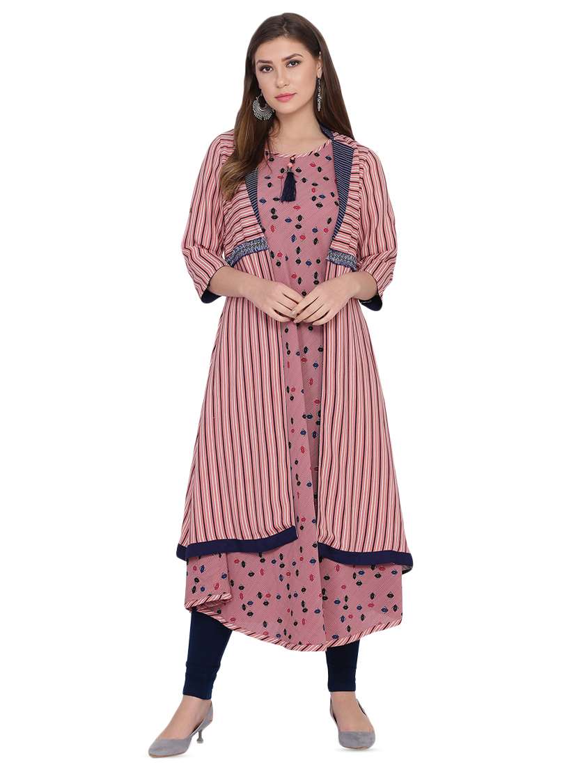 printed layered kurta