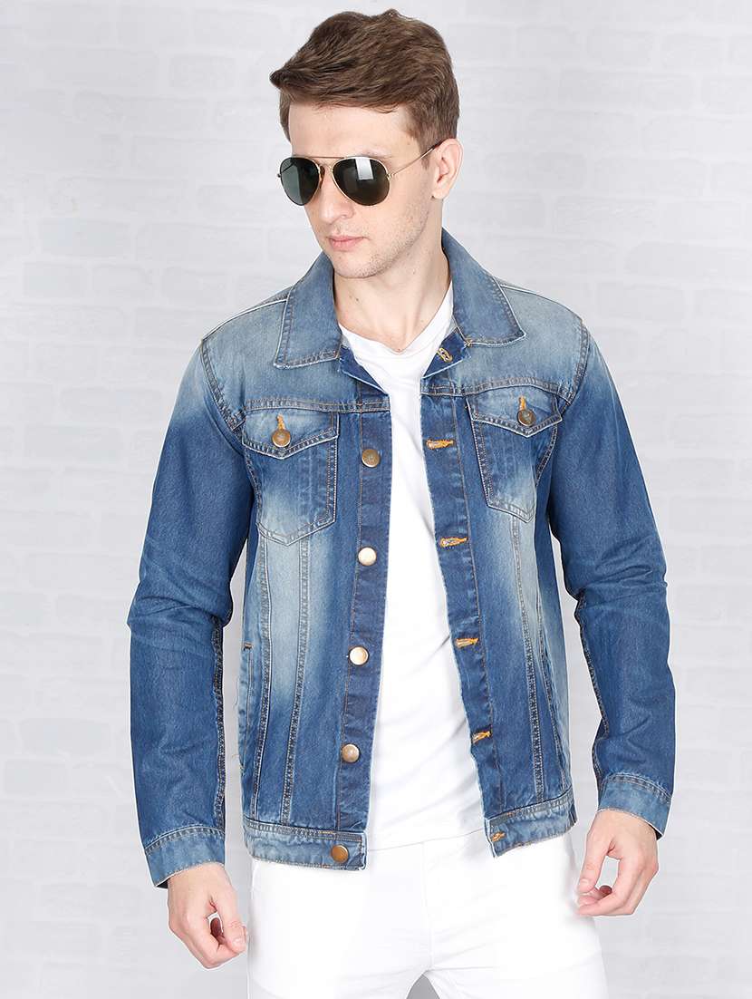 blue washed denim jacket