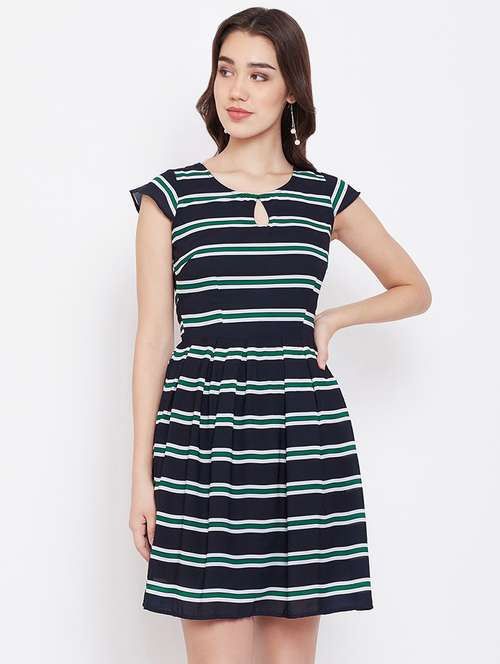 women's fit & flare striped dress - 16810004 - Standard Image - 0