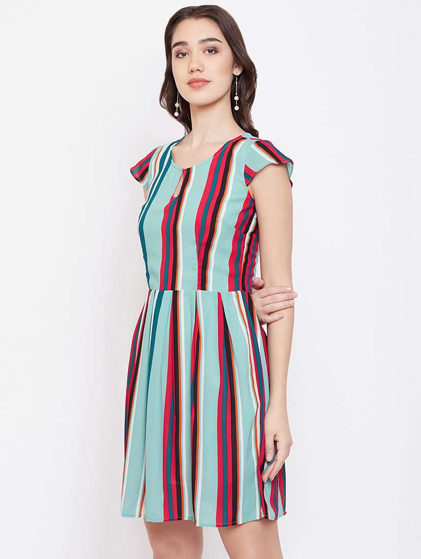women's fit & flare striped dress - 16810006 -  Standard Image - 1