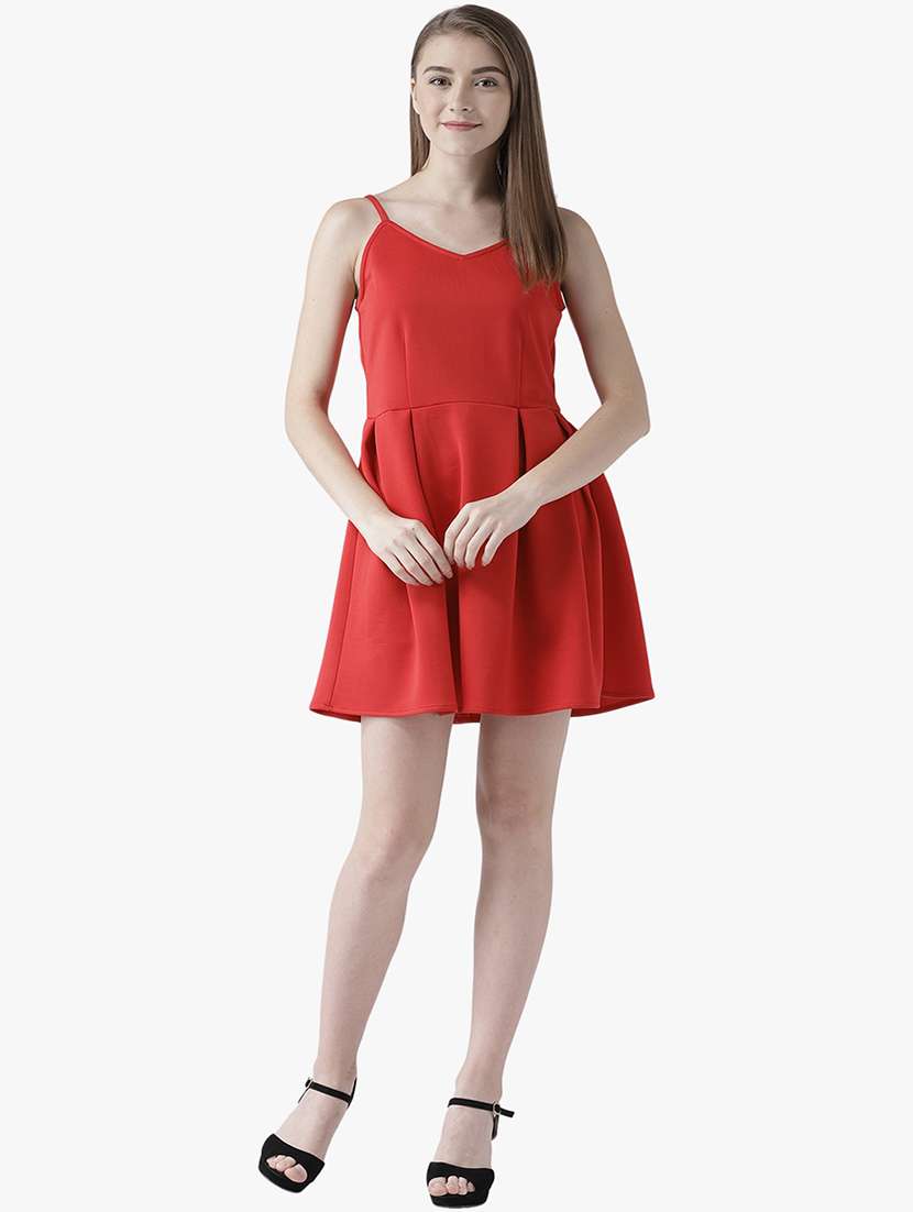 women's fit & flare solid dress - 16810011 -  Standard Image - 4