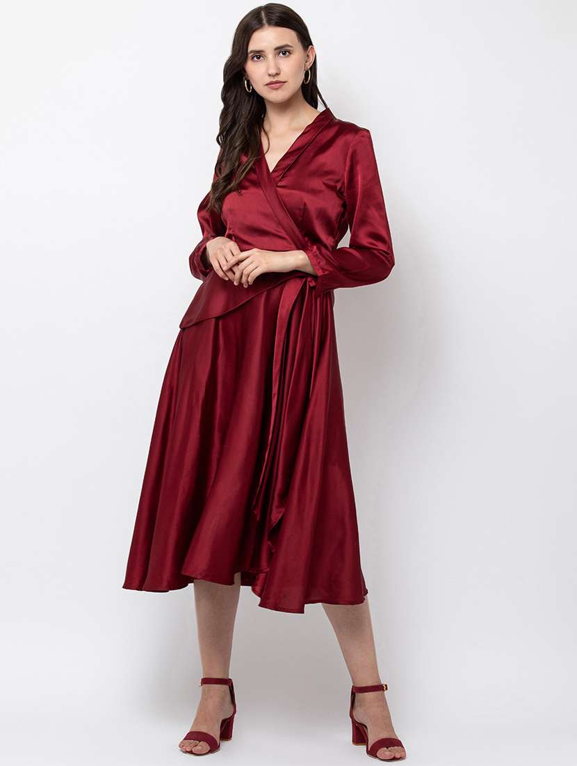 women's fit & flare solid dress