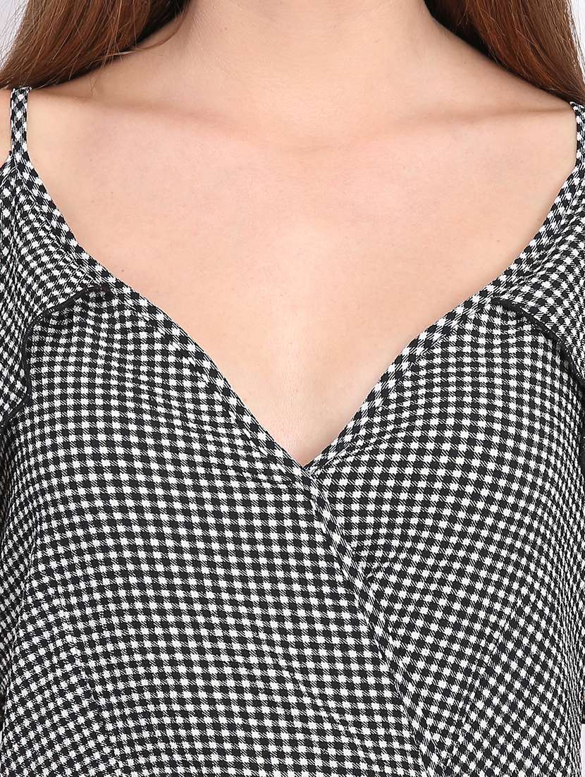 women's asymmetric checks dress - 16810028 -  Standard Image - 1