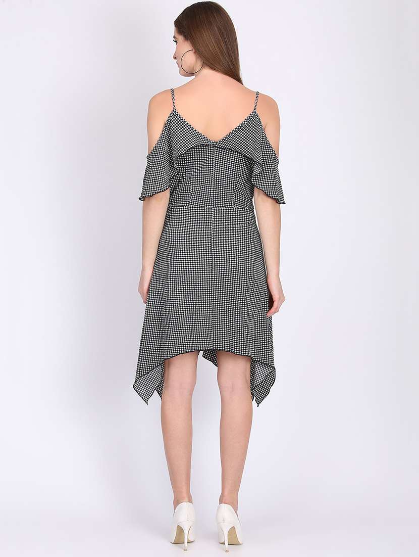 women's asymmetric checks dress - 16810028 -  Standard Image - 4
