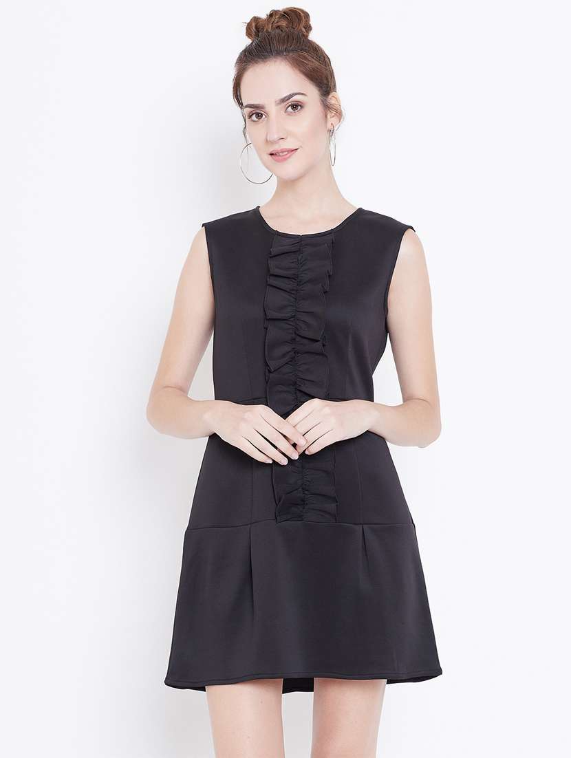 women's fit & flare solid dress