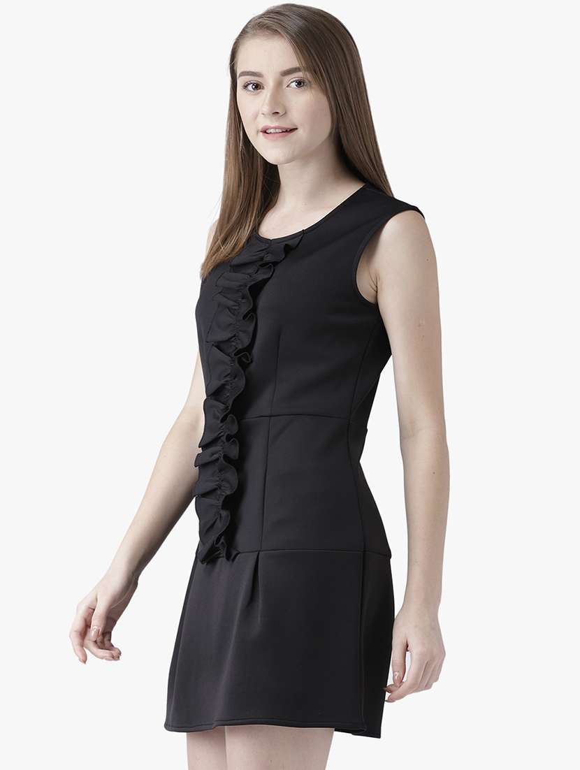 women's fit & flare solid dress
