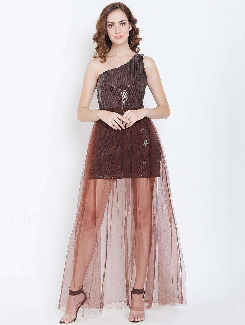 women's ruffle solid dress