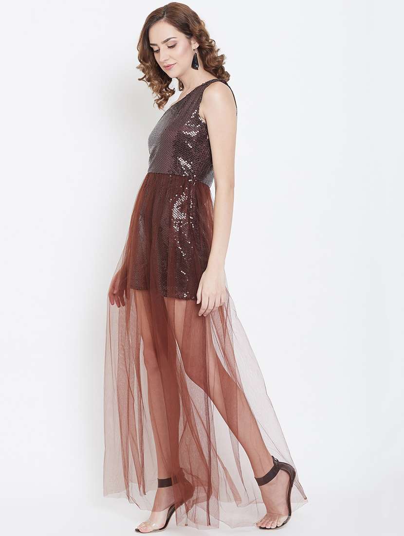 Women's Ruffle Solid Dress - 16810051 -  Standard Image - 1
