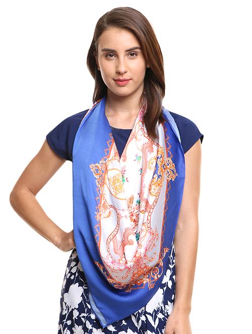 navy blue pure silk scarf - 16810131 -  Standard Image - 0