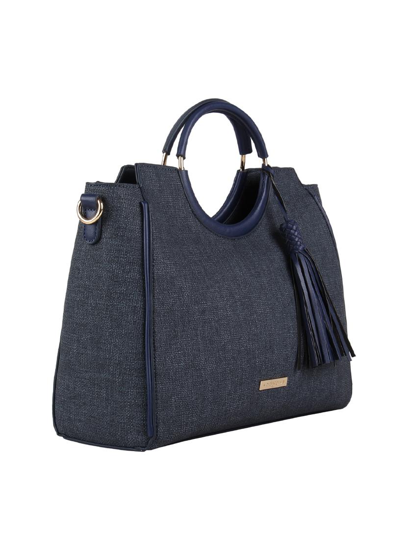 blue leatherette regular handbag - 16810346 - Standard Image - 4
