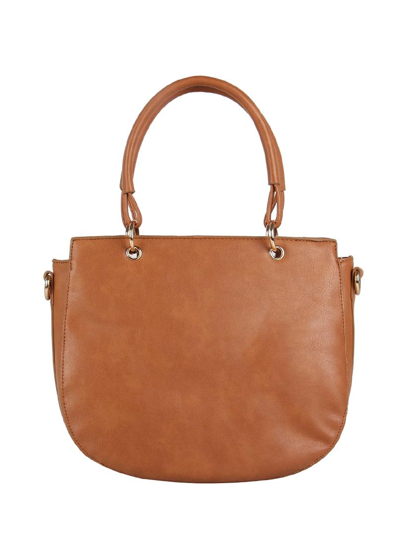 tan leatherette regular handbag - 16810350 - Standard Image - 1