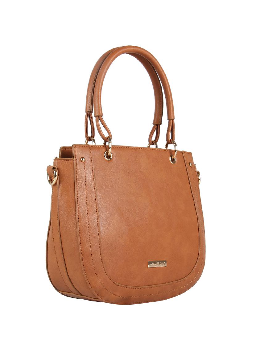 tan leatherette regular handbag - 16810350 - Standard Image - 4