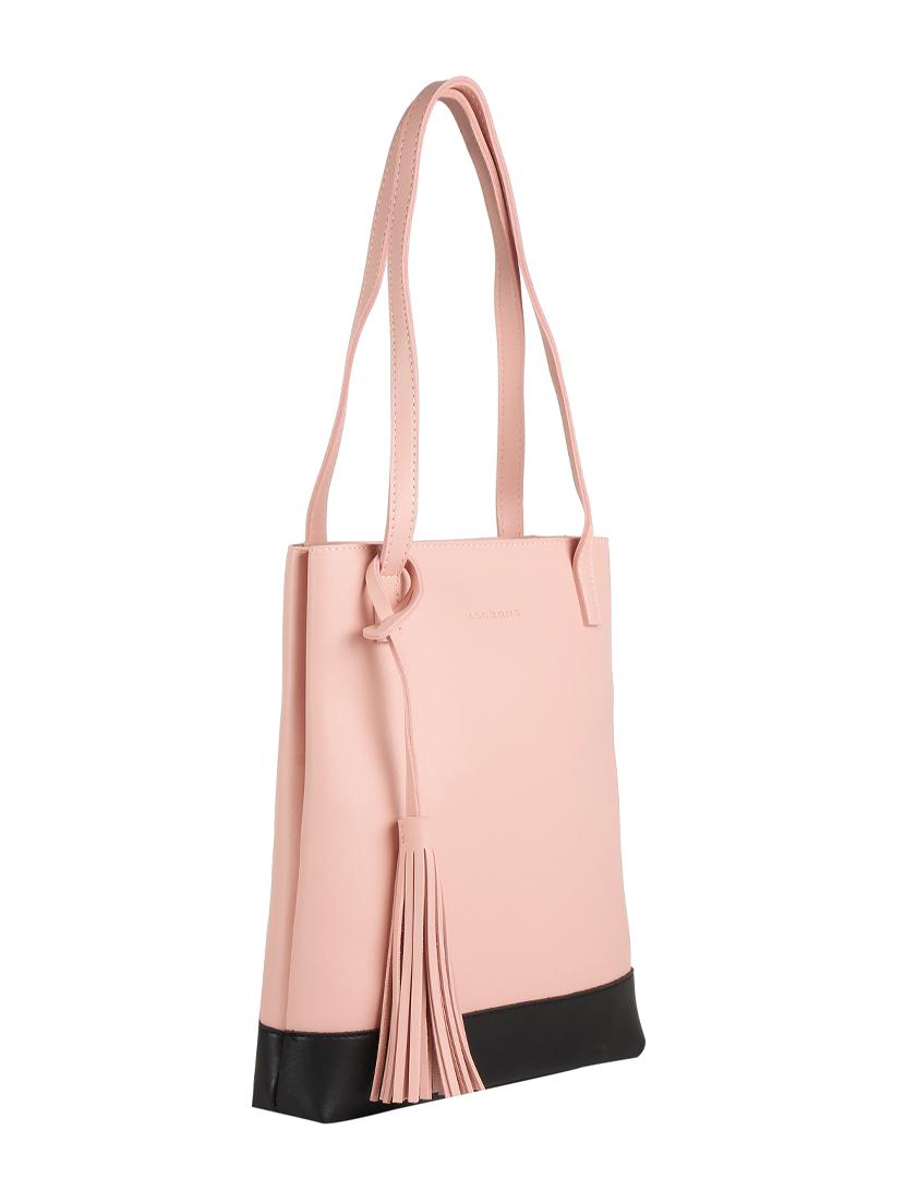 pink leatherette regular tote - 16810354 - Standard Image - 4