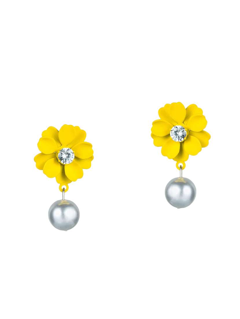 yellow metal drop earring