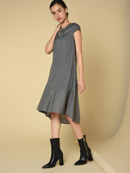 women's tiered dress solid dress - 16810931 - Standard Image - 0